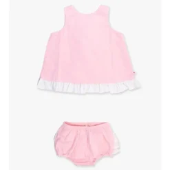 Rufflebutts - Baby Girls Pink & White Swing Top & Bloomer Set Pink