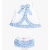 Rufflebutts - Baby Girls White & Light Blue Swing Top & Bloomer Set White