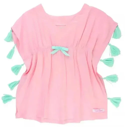 Rufflebutts - Caftan com borla rosa