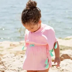 Rufflebutts - Caftan com borla rosa