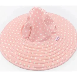 Rufflebutts - Chapéu de natação reversível com bolinhas e listras rosa