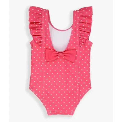 Rufflebutts - Hot Pink Heart Waterfall One Piece, Rosa