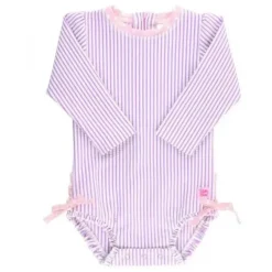 Rufflebutts - Lilás Seersucker One Piece Rash Guard