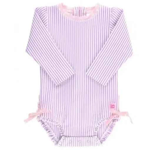 Rufflebutts - Lilás Seersucker One Piece Rash Guard