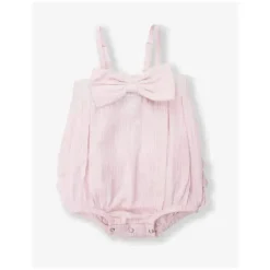 Rufflebutts – Macacão de bolha tecido rosa Seersucker para bebês meninas