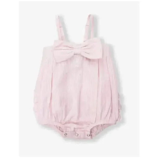 Rufflebutts – Macacão de bolha tecido rosa Seersucker para bebês meninas