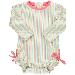Rufflebutts - Rash Guard Rainbow Seersucker de manga comprida