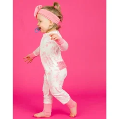 Rufflebutts - Ruffle One Piece Convertible Pajamas, Bubblegum Pink