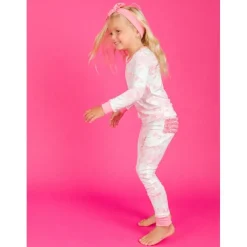 Rufflebutts - Toddler Ruffle Long Sleeve Pajama Set, Bubblegum Pink