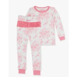 Rufflebutts - Toddler Ruffle Long Sleeve Pajama Set, Bubblegum Pink