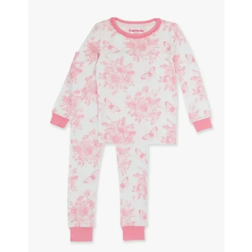 Rufflebutts - Toddler Ruffle Long Sleeve Pajama Set, Bubblegum Pink