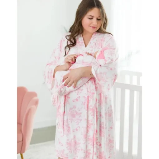 Rufflebutts - Women's Maternity Robe Os Bubblegum Pink