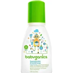 Sabonete para prato e garrafa de espuma Babyganics 3,38 onças.