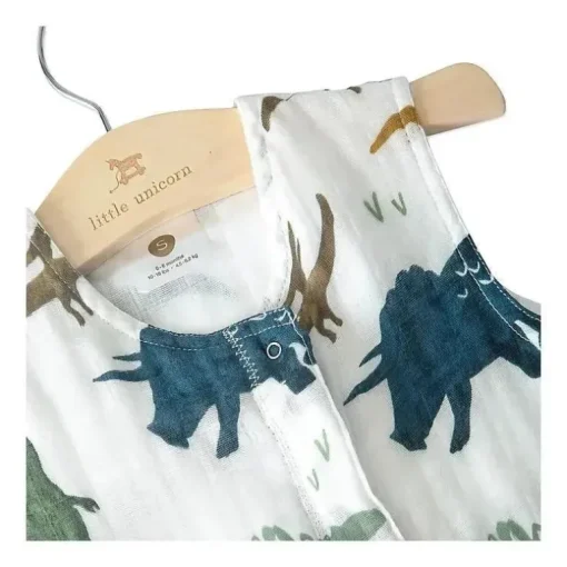 Saco de dormir de musselina de algodão pequeno unicórnio Dino Friends