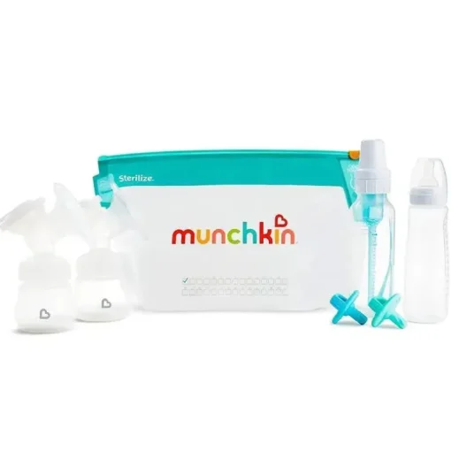 Sacos de esterilização de garrafa jumbo Munchkin, bolsas de esterilização de garrafa de microondas - 6 unidades, 180 usos