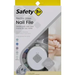 Safety 1St - Lixa de unha Electric Ease, suave e fácil de usar, com luz embutida, cinza