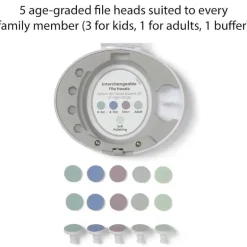 Safety 1St - Lixa de unha Electric Ease, suave e fácil de usar, com luz embutida, cinza