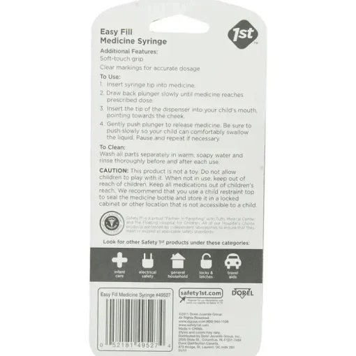 Safety 1St - Seringa para medicamentos de fácil preenchimento (a embalagem pode variar)