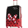 Samsonite - American Tourister Disney Hardside Bagagem com rodas giratórias, preta, vermelha, branca, Minnie Mouse, 21 polegadas