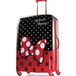 Samsonite - American Tourister Disney Hardside Bagagem com rodas giratórias, preta, vermelha, branca, Minnie Mouse, 21 polegadas