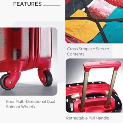 Samsonite - American Tourister Disney Hardside Bagagem com rodas giratórias, preta, vermelha, branca, Minnie Mouse, 21 polegadas