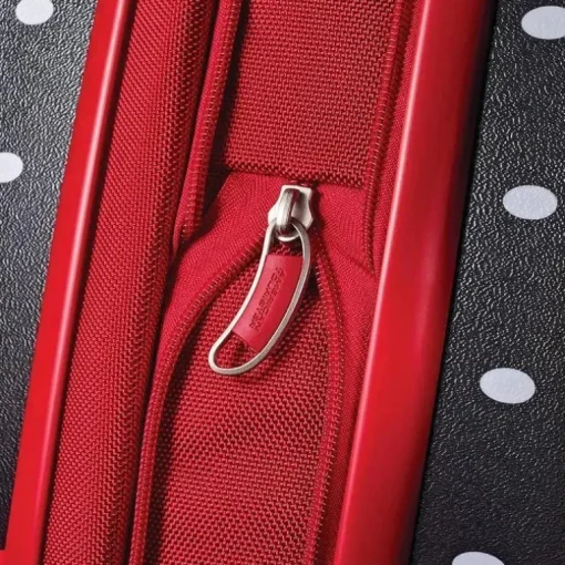 Samsonite - American Tourister Disney Hardside Bagagem com rodas giratórias, preta, vermelha, branca, Minnie Mouse, 21 polegadas