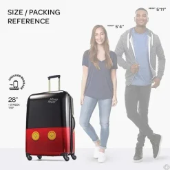Samsonite - Bagagem Hardside Disney com rodas giratórias, calças pretas/vermelhas/Mickey Mouse