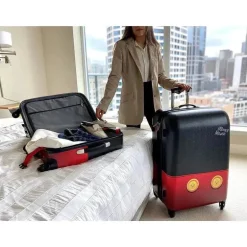 Samsonite - Bagagem Hardside Disney com rodas giratórias, calças pretas/vermelhas/Mickey Mouse