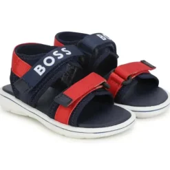 Sandálias Hugo Boss Baby - Menino com logo azul marinho e vermelho