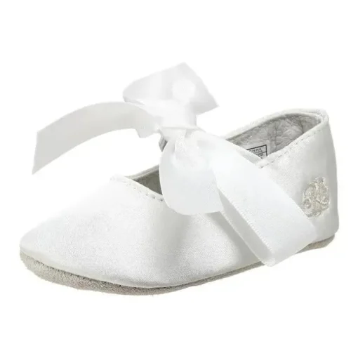 Sapatilha de balé Ralph Lauren Layette Briley, cetim branco