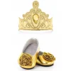 Sapatilhas e tiara da boneca Little Adventures, ouro