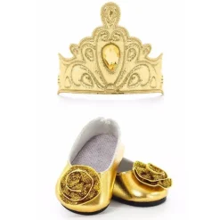 Sapatilhas e tiara da boneca Little Adventures, ouro