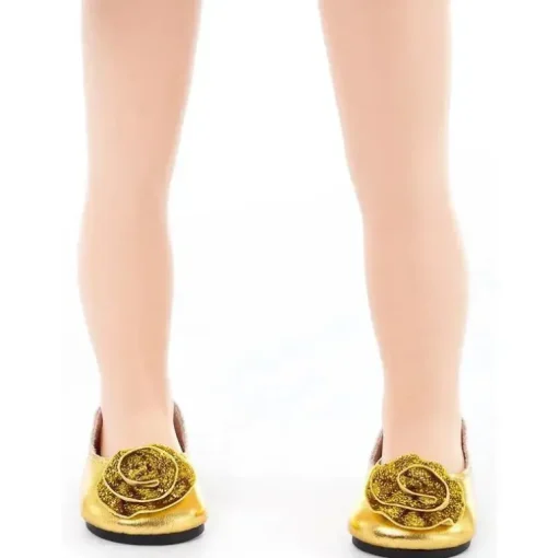 Sapatilhas e tiara da boneca Little Adventures, ouro