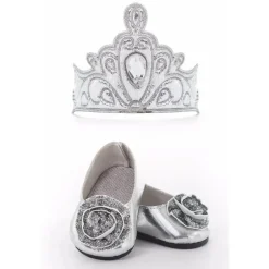 Sapatinhos e Tiara Boneca Little Adventures, Prata