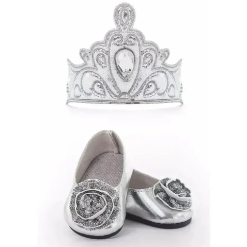 Sapatinhos e Tiara Boneca Little Adventures, Prata