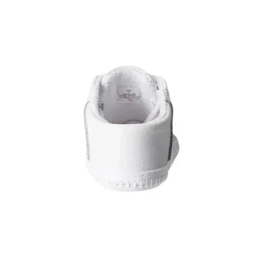 Sapato de berço de veado bebê sela de couro Oxford, branco