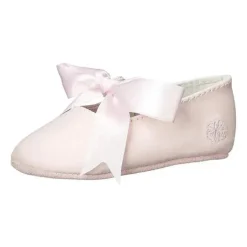 Sapatos de berço Ralph Lauren bebê - meninas Briley de couro com detalhe de laço, rosa