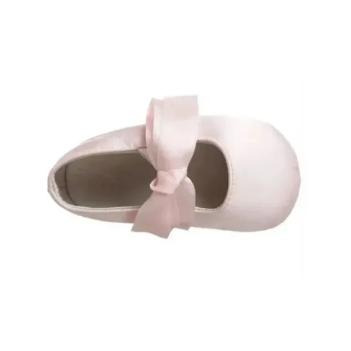 Sapatos de berço Ralph Lauren bebê - meninas Briley de couro com detalhe de laço, rosa