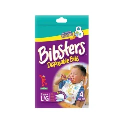 Sassy - Babador descartável Bibsters, tamanho de viagem 4 Ct