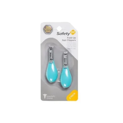 Segurança 1º Cortador de Unhas Dobrável - Azul Artic (2 unidades)