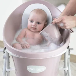 Shnuggle - Newborn Baby Bath With Plug, Blossom