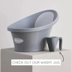 Shnuggle - Newborn Baby Bath With Plug, Pebble Grey