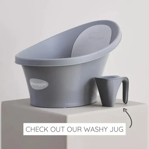 Shnuggle - Newborn Baby Bath With Plug, Pebble Grey