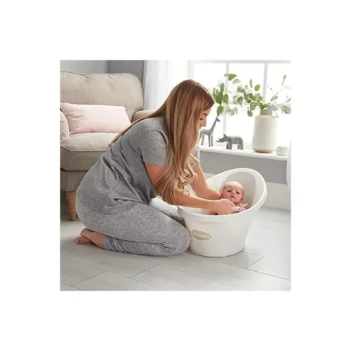 Shnuggle - Newborn Baby Bath With Plug, White