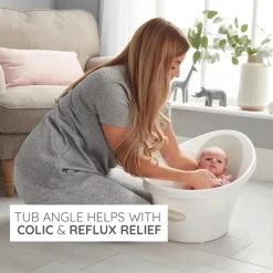 Shnuggle - Newborn Baby Bath With Plug, Pebble Grey