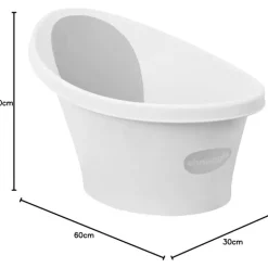 Shnuggle - Newborn Baby Bath With Plug, White