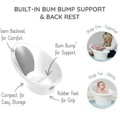 Shnuggle - Newborn Baby Bath With Plug, Pebble Grey