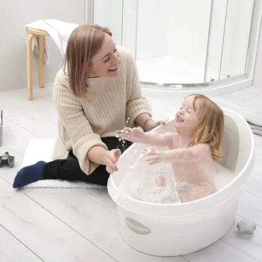 Shnuggle - Toddler Bath Tub, White & Grey