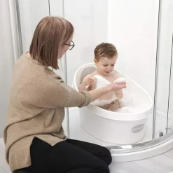 Shnuggle - Toddler Bath Tub, White & Grey