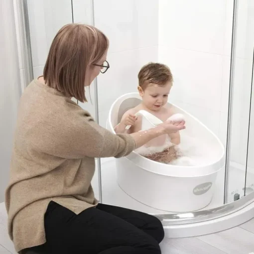 Shnuggle - Toddler Bath Tub, White & Grey